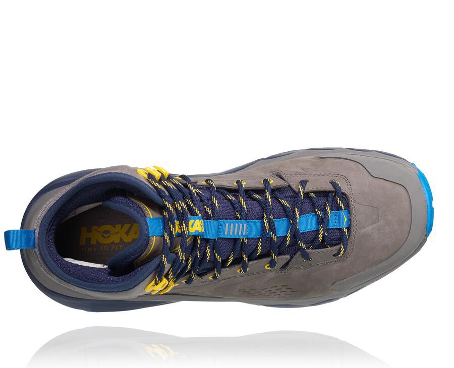 Hoka One One Kaha Gore-Tex Vandringsskor Herr - Grå/Blå - DJICL-8503